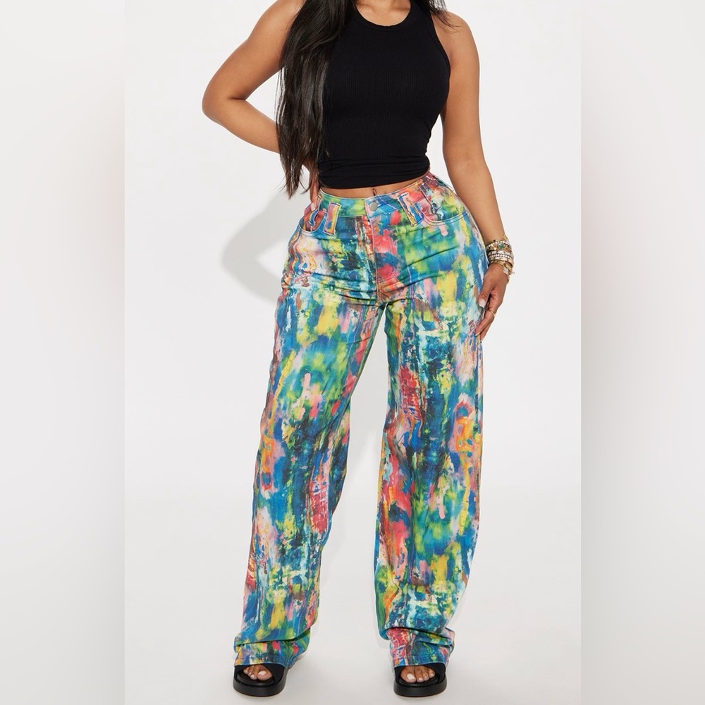 Fashion Nova Multicolor Straight Leg Pants